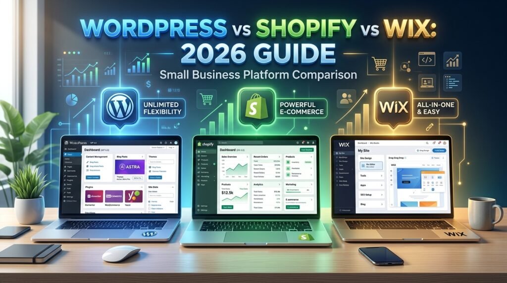 WordPress vs Shopify vs Wix: Best Platform for Small Businesses in 2026