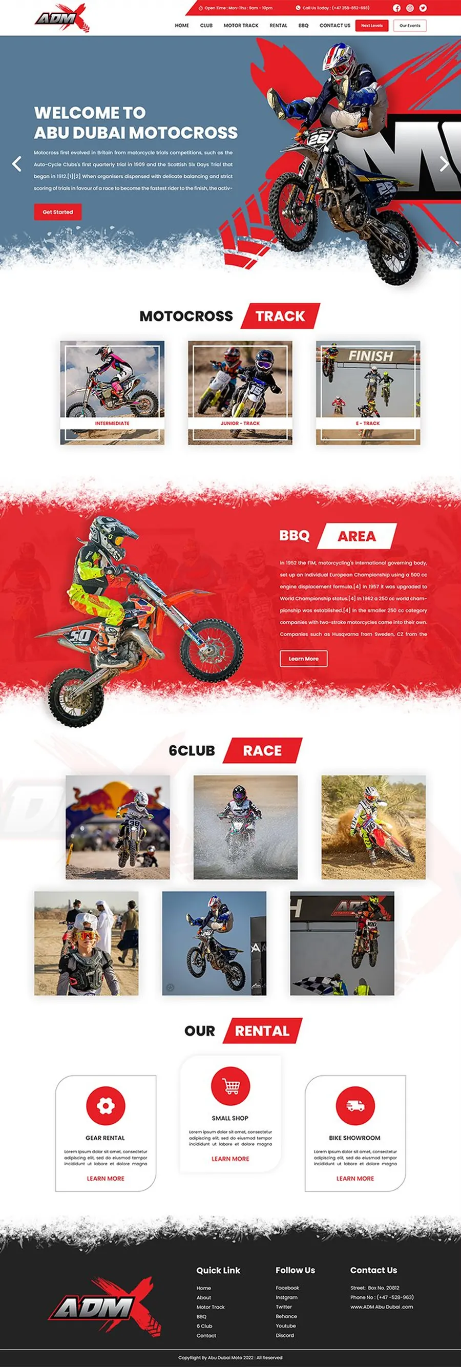 Abu Dhabi Motocross club website design