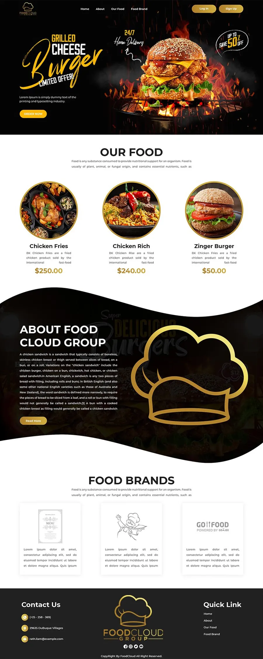 FoodCloud Group restaurant website design